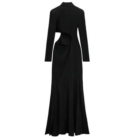 Zara Black Maxi Dress with Silver Accents - Picture 9 of 16